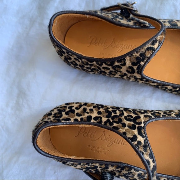 Petit Sezane Paula Ballerinas Mary Jane Flats Pony Leopard Print Toddler Kids - Picture 6 of 10